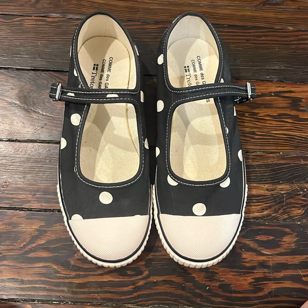 Polka dot Comme des Garcon x Tretorn Mary Jane Sneakers